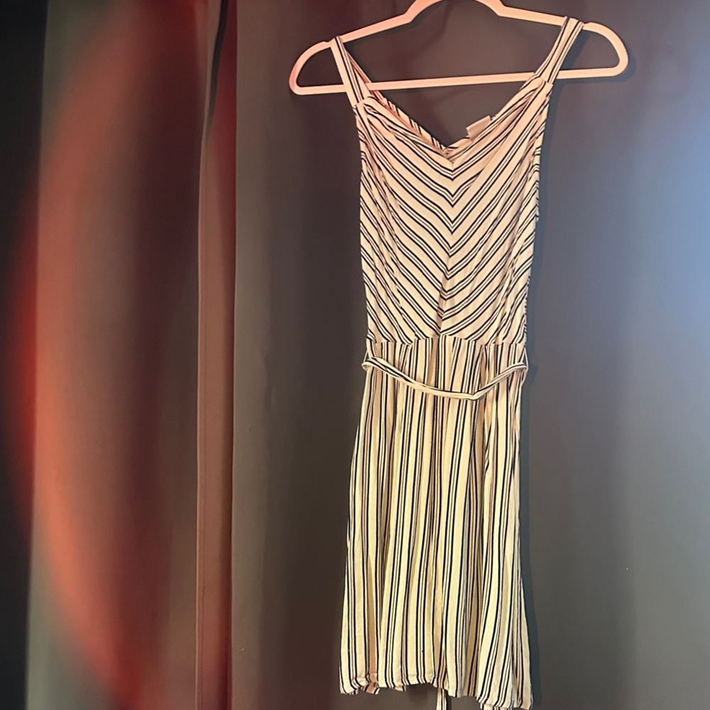 a new day Cream and Black Chevron Midi Dress